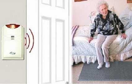 Wireless/Cordless Floor mat with Remote Alarm for Bed or Doorway (Alarm Monitor is with Carer)
