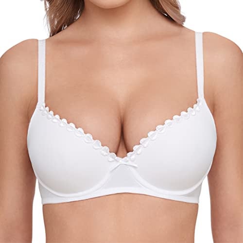 SUSA Dirndl Push Up BH 8025 mit Bügel & zierlicher Schleife - Größe 75C - Dirndl-BH mit Push-Up-Schale & verstellbaren Trägern - Hochwertige Materialien - Bequem & elegant - Ökotex zertifiziert - Weiß