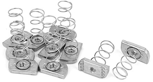sourcing map M8x 6mm Unistrut Typ Zink, lang Spring Kanal Muttern 10PCS DE de
