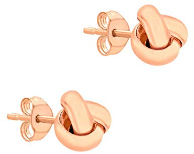 CARISSIMA Women's 9 ct Rose Gold 7 mm Triple Knot Stud Earrings