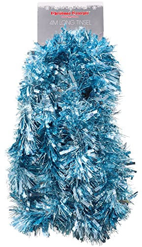 Christmas Concepts® 3m / 9.8ft Klobig/Feines Weihnachtslametta - Weihnachtsdekoration - Hochwertige Lametta (Eisblau)