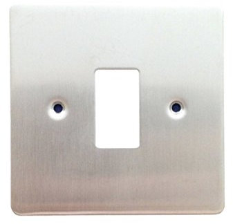 Superswitch SW561FPBSS Grid Switch Cover Plate 1 Gang Brushed Stainless Steel