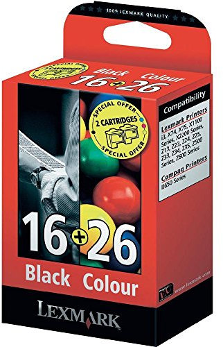 Lexmark Druckerpatronen ##16 26 Tintenpatrone, 1 x Schwarz, 1 x Farbe (cyan, magenta, Gelb)