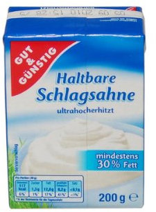 GUT & GÜNSTIG GUT & GÜNSTIG Haltbare Schlagsahne ultrahocherhitzt - 1 x 200 g