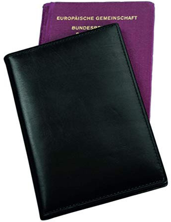 Alassio 42059 - Passhülle aus Echt Leder/Nappaleder, Hülle mit eingearbeiteter RFID Document Safe Folie, Personalausweishülle in schwarz, Ausweishülle ca. 9,5 x 14 cm