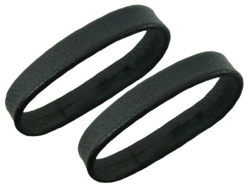 Uhrbanddealer Uhrenarmband Unisex 18mm, 2 Ersatz-Schlaufen, Kalbsleder Schwarz 004818