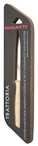 BUGATTI Coltello da Cucina, Inossidabile Acciaio Inox Legno, Frêne Blanc