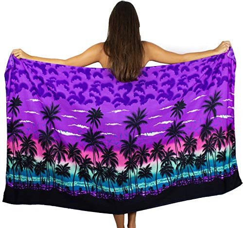 V.H.O. Funky Hawaii Sarong Lang, Beach, Violett