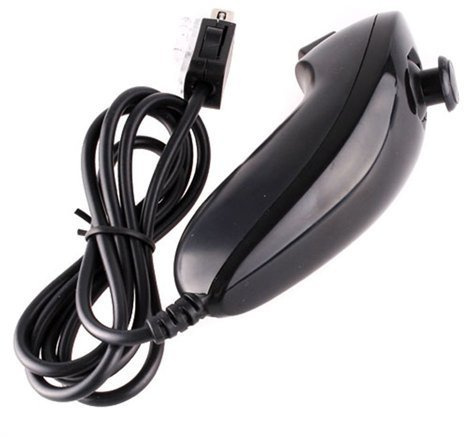 FIOTOK Nunchuck - Mando para videojuegos Nintendo Wii, color negro