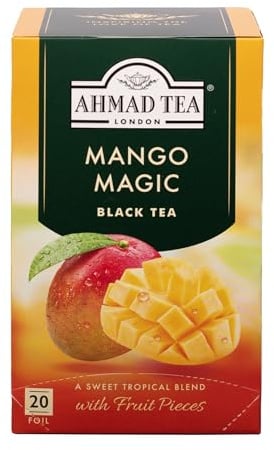Ahmad Tea Tè nero alla frutta di mango | Tè nero - 6 x 20 bustine di tè
