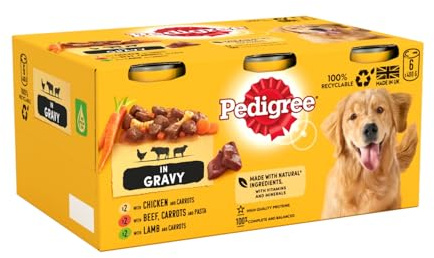 Pedigree Dog Tins Country Casseroles in Gravy, 6 x 400 g, Transparent