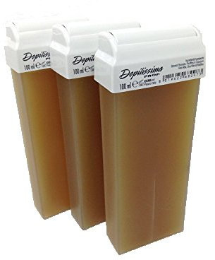 Purewax | 3 Cartouches de cire à épiler Jaune Miel | roll on standard 100ml | épilation avec bande | Jambes | Aisselles | bras | corps |Professionnel