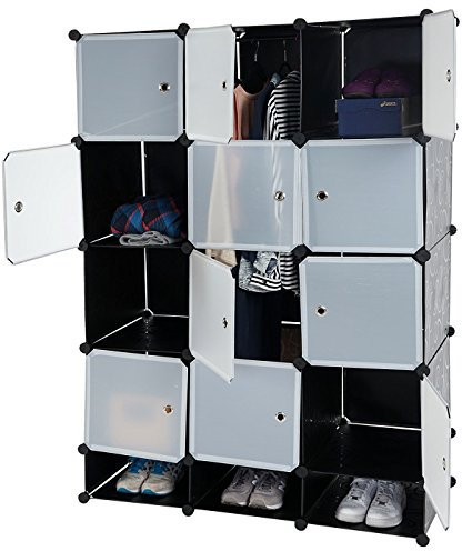 Mendler Regalsystem Sydney T306, Steckregal Garderobe Kleiderschrank, 8 Boxen je 37x37x47cm schwarz