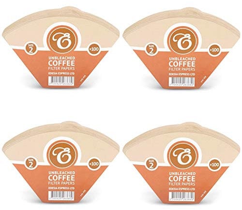 EDESIA ESPRESS - 400 filtri caffè americano in carta non sbiancata - forma a cono - misura 2