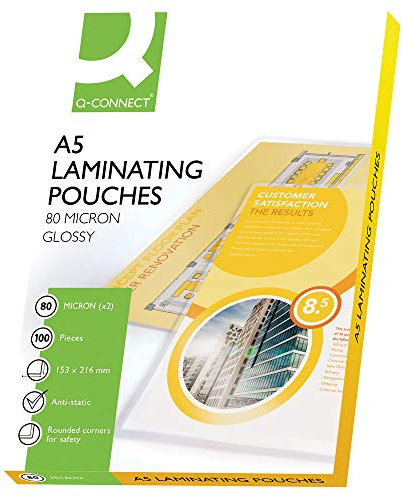 Q-Connect KF04106 Heißlaminier-Folientasche, A5