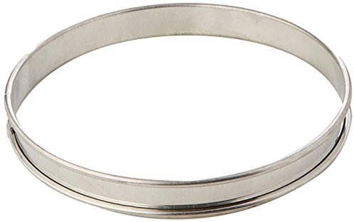 Stalwart E693 Plain Flan Ring, 2.5 cm Deep, 20 cm Diameter, Silver | Heats evenly for baking professional flans, tarts, and quiches; ideal for busy commercial kitchens and catering setups.
