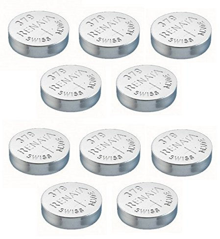 Pile de Montre de Renata Renata Fait-Swiss 379 ou SR521SW Or AG0 1.5V (10 x 379 ou SR 521 SW)