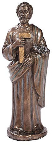 St Joseph the Worker Statue with Prayer Card Home Seller Kit Saint Bronze by Pacific Trading