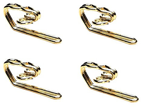 Merriway BH03671 (50 Pcs) EB Curtain Header Tape Drapery Hook Brass Plated Metal - Pack of 50 Pieces