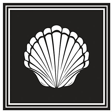 RAYHER 29075000 Stempel Muschel, 4x4cm, Holz, Natur, Rot, 4 x 4 x 2.5 cm