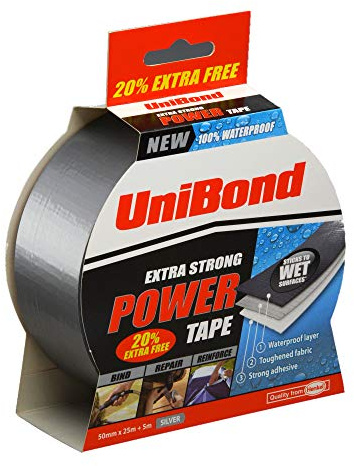 Unibond Extra Strong Duct, Gaffer, Builders and Power Tape Silver 50mm x 25m +20% Extra