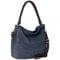 Caspar Klassische Leder Schultertasche Umhängetasche aus hochwertigem Veloursleder - PREMIUM LINE - Modell No.580 - Made in Italy, Farbe:dunkelblau