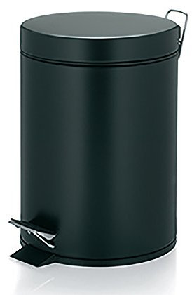 kela 10931 Treteimer mit Verschlussdämpfung, Pedalbedienung, 12 L, Edelstahl, Kilian, Schwarz Matt, One Size