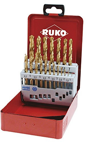 Ruko – Bohrer-Set Spiralbohrer HSS TiN 19 tlg. Stahlbl
