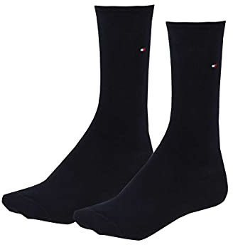 Tommy Hilfiger Classic Chaussettes, Bleu Marine, 35/38 (Lot de 2) Femme
