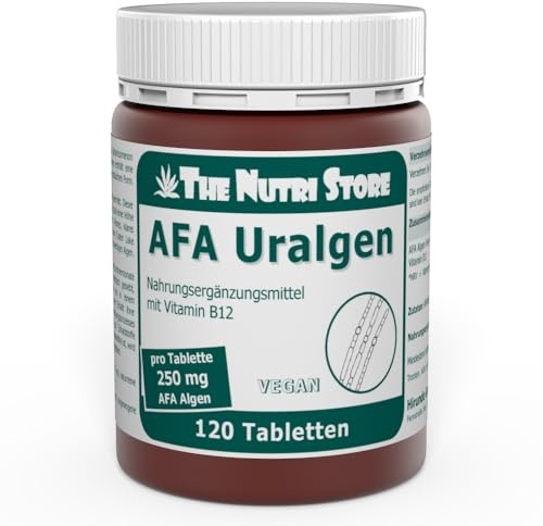 AFA Uralgen vegane Tabletten 120 Stk. - Klamath-Alge Aphanizomenon flos-aquae aus dem Klamath-See - The Nutri Store - Made in Germany