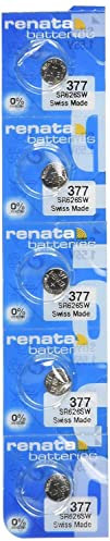 Renata 377 SR626SW SR626 AG4 LR626 - Batterie elettroniche senza ossido di argento, senza mercurio, confezione da 5