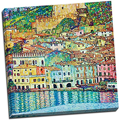 Gustav Klimt Malcesine am Gardasee Kunstdruck auf Leinwand, 50,8 x 50,8 cm