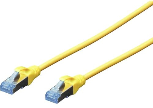 DIGITUS LAN Kabel Cat 5e - 3m - RJ45 Netzwerkkabel - SF/UTP Geschirmt - Kompatibel zu Cat-6 & Cat-6A - Gelb