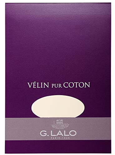 Clairefontaine Lalo 11000L Schreibblock Vélin de France (50% Hadern, DIN A5, 14,8 x 21 cm, 40 Blatt, 125 g) creme