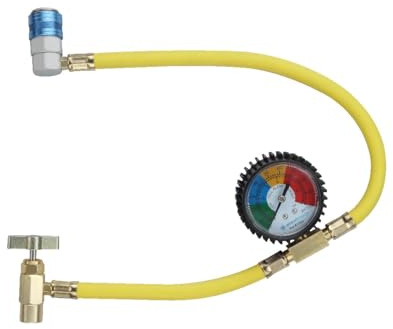 Car Aircon Air Con Conditioning Recharge Gas Regas DIY Tool Hose Pipe With Gauge