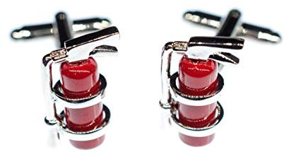 Miniblings Feuerlöscher Feuerwehr Manschettenknöpfe - Handmade I Manschettenknopf Cufflinks Hemdknöpfe I schöne Holzbox inklusive - Feuerlöscher Feuerwehr