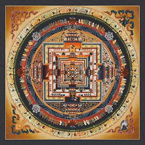 Thangka Kalachakra Mandala Druck Kunstdruck religiöses Wandbild Reproduktion 60x60 cm