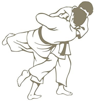 Apalis Wandtattoo No.IS56 Judoka Kampfsport Judo Selbstverteidigung Japan Wurftechnik, Farbe:Schwarz;Größe:93cm x 87cm
