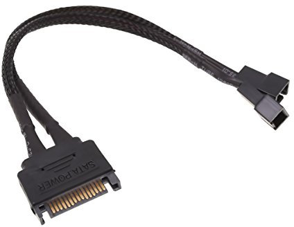 Phobya SATA Strom Y-Kabel intern auf 3Pin 5V und 12V 20cm - Schwarz Kabel SATA Kabel