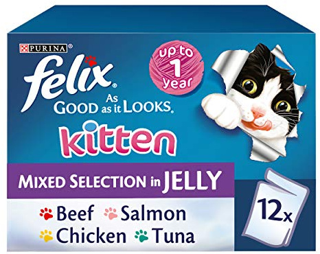 Felix As Good As It Looks Cat Food Kitten Mixed Selection in Jelly Wet Cat Food 12x100g