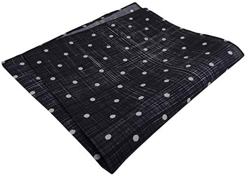 TigerTie Designer Seideneinstecktuch in schwarz grau gepunktet - Einstecktuch 100% Seide