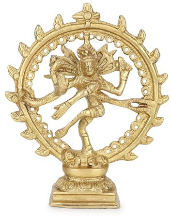 Zap Impex ® Natraj Messing Figur 17cm Natraj Statue des Tanzes Shiva Hinduismus Indische Gottheit