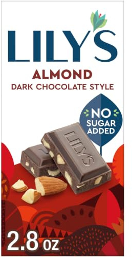 Lily's Sweets Dark Chocolate Bar, Almond, 3 oz