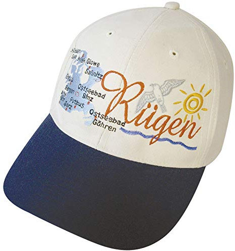 Fan-O-Menal Baseballcap mit Stick - RÜGEN - 68084 Weiss - Cap Kappe Baumwollcap