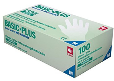 1000 Latexhandschuhe Basic Plus, puderfrei, Einweghandschuhe, Einmalhandschuhe, OP-Handschuhe, Xtra Large