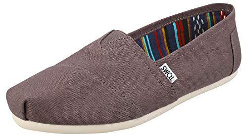 TOMS ALPARGATA Loafer Flat Espadrille Canvas Damen - Grau - Gr. 41 EU