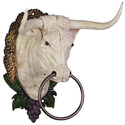 Decoratie Wanddeko Kuhkopf mit Halter Motiv: Kuh Kopf Gußeisen L:28cm
