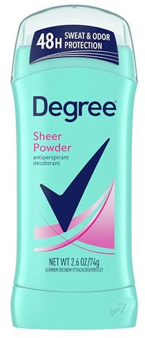 Degree for Women Antiperspirant & Deodorant Invisible Solid, Sheer Powder, 2.6-Ounce Stick (Pack of 6) by Degree
