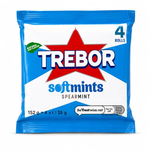 Trebor Softmints Spearmint (4 per Pack - 179g) - Pack of 6