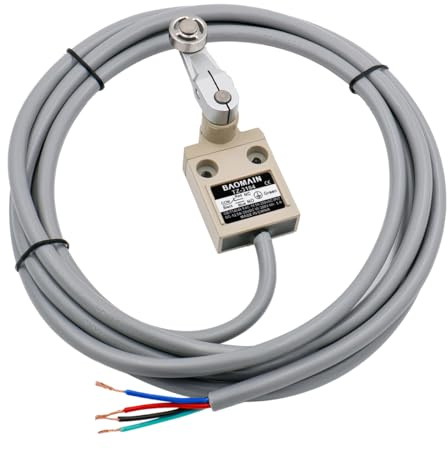 Baomain BM-3104 Interruttore di finecorsa, TZ-3104 con leva a rullo e pistone, azionamento momentaneo SPDT 1NO+1NC impermeabile IP67， TZ-3104